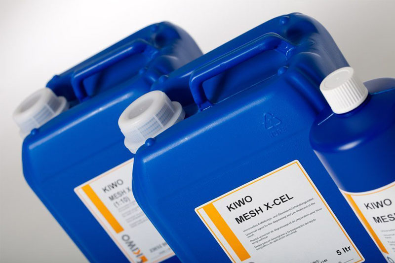 Kiwomesh, Rengjøring, Stencil, Serigrafi